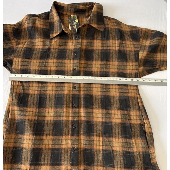 Blooming Jelly NWT Flannel Plaid Button Down Pocket Tunic Shirt Dress M Boho - Picture 7 of 10